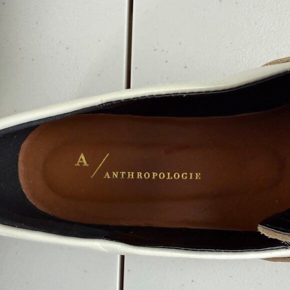 NWOT Anthropologie Ivory Lug Sole Platform Gold Chain Loafer Sz 7 MSRP $160 - Picture 8 of 10